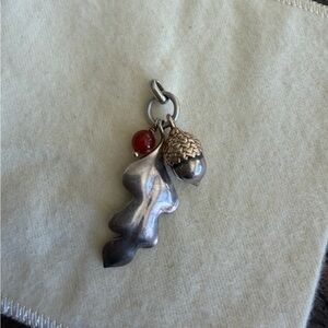 Rare Retired James Avery Fall Acorn & Oak Leaf 14K Gold, Sterling Silver